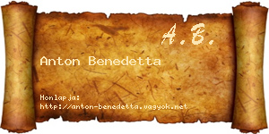 Anton Benedetta névjegykártya